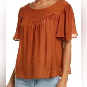 Nanette Lepore Rust Blouse with Elegant Design NWOT